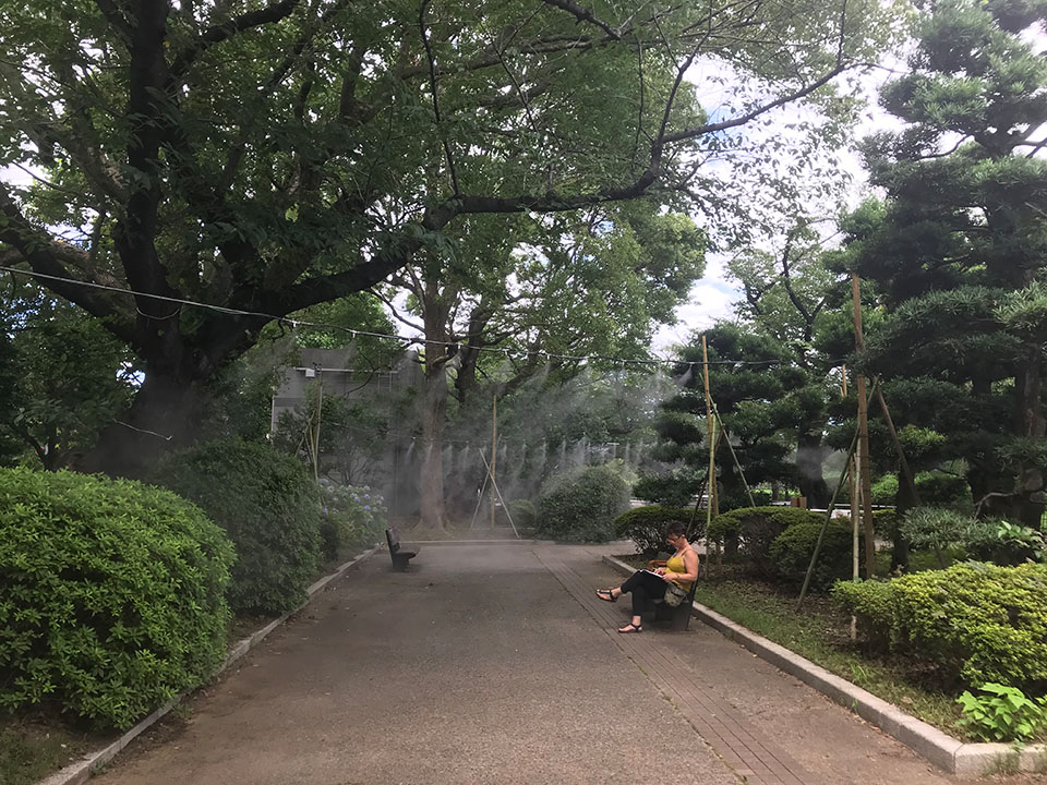 千鳥ヶ淵公園のミストシャワー